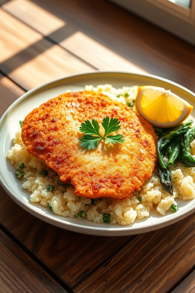 vibrant cauliflower spinach side dish