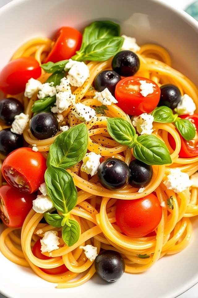 vibrant mediterranean pasta salad